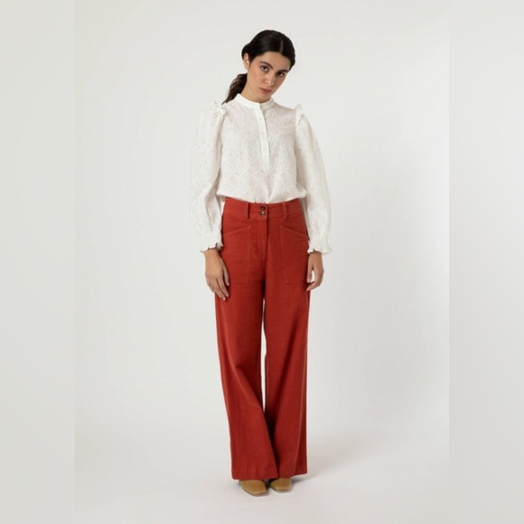 Frnch Clyde embroidery with ruffles Shirt – Blanc - Picture 15 of 15